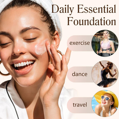 Color Changing Foundation 4 in 1 Medium Spectrum, Flawless Foundation Color Changing Makeup Full Coverage Concealer SPF50+, Hydrating Longwearing Waterproof Liquid Foundation for Mature Skin, 30Ml