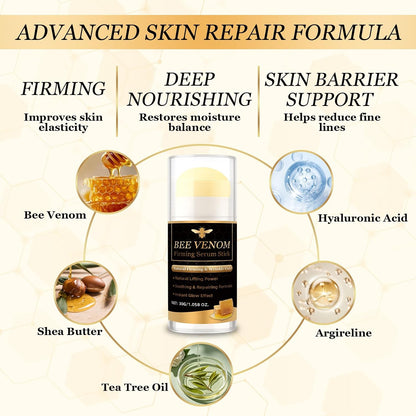 Bee Venom Cream Stick, 2 Pack Bee Venom Firming Stick Laugh Lines and anti Wrinkle, Firming Serum Stick for Face Lift and Neck Visibly Tighten, Reduces Blemishes